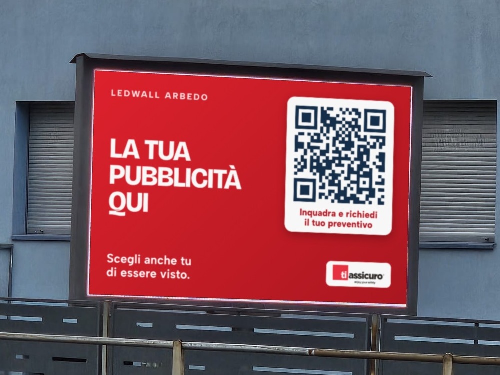 Pannello LED pubblicitario TiAssicuro a Bellinzona, via San Gottardo